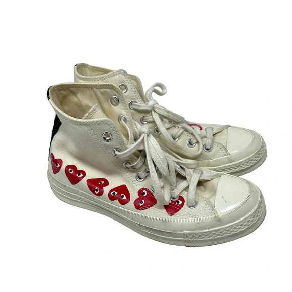Comme Des Garçons Play x Converse Chuck 70 Hi Multi Hearts Sneakers Size 5 - Picture 1 of 8